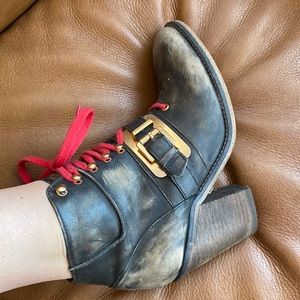 Distressed Free People Booties!